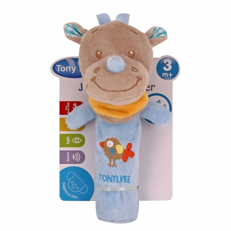 Baby Soothing Hand Rattle Newborn Animal Grip BB Stick Plush Toy Baby Rattle juguetes para bebes rattle toddler toys juguetes