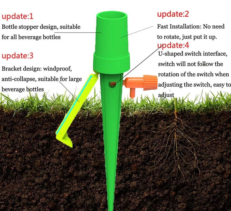 12/6/4/2/1Pcs Auto Drip Irrigation System Automatic Watering Dripper Spike Garden Plants Flower Dripper Waterer Tools