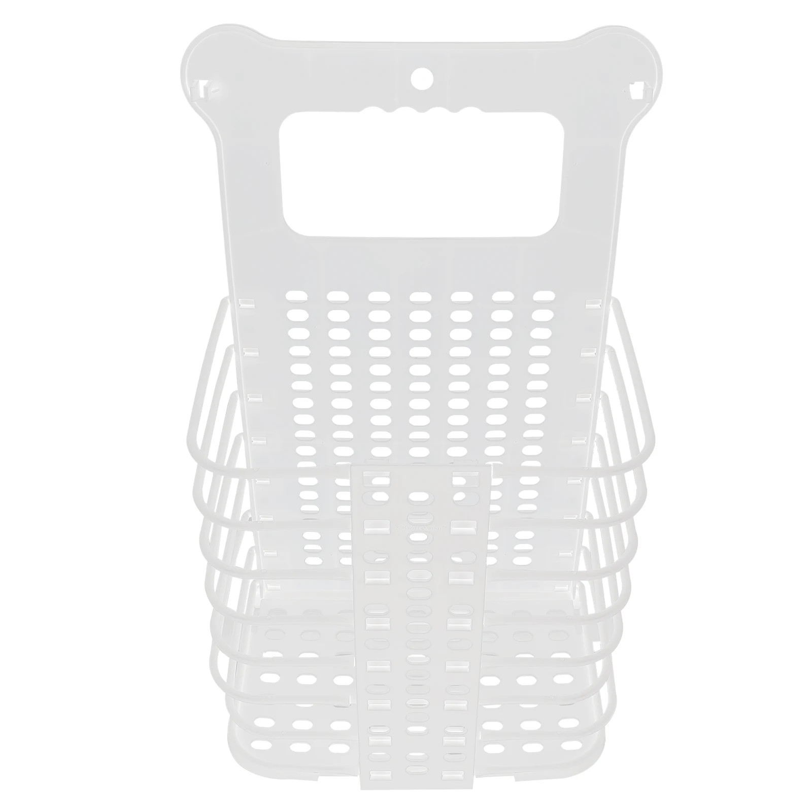 

Wall Mounted Dirty Clothes Basket Foldable Laundry Storage Bathroom White PP Material Mesh Grid Design Nail Free