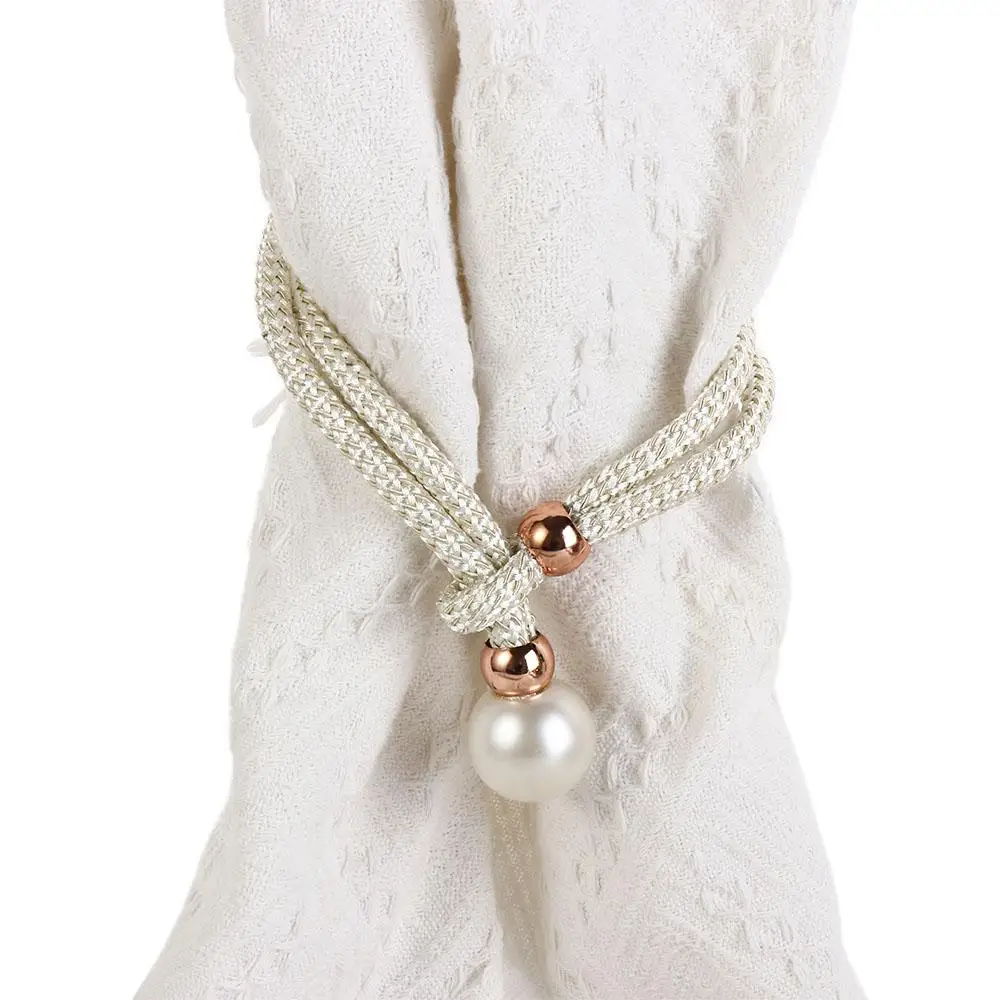 Polyester Pearl Curtain Tieback High Quality Beautifully Pearl Curtain Buckle Adjustable Buckle Tie Rope Curtains Tie Rope