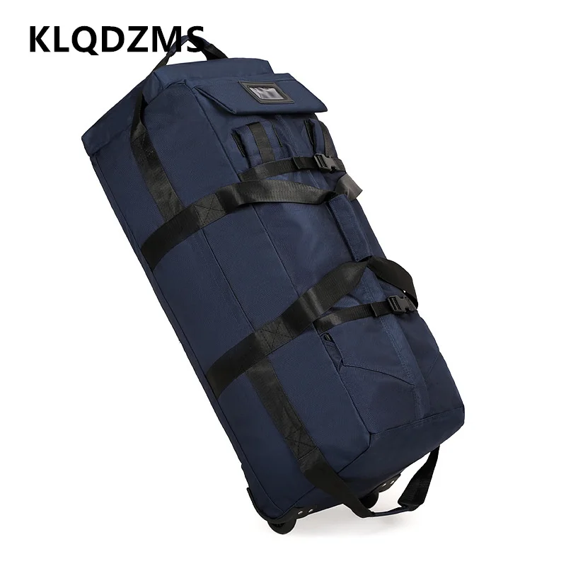 KLQDZMS Oxford Cloth Suitcase Bag Large Capacity Trolley Bag Men's Outdoor Travel Organizer Bag Women's Shoulders Backpacks