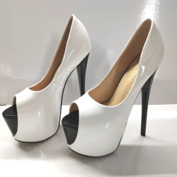 Summer Open Toe Platforms Stilettos 22cm Thin High Heels Ladies Shoes Woman Catwalk Shows Pole Dance Pumps Plus Size 47 48 49 50