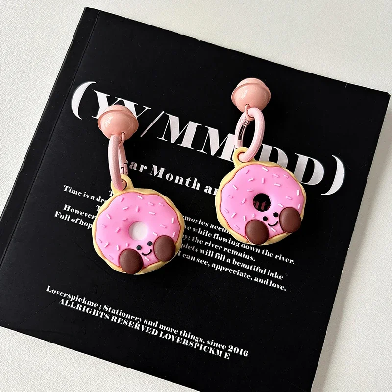 Donut สีชมพูการ์ตูนน่ารักน่ารักสําหรับ Apple Airtag สําหรับ AirTag Tracker เกราะป้องกันสําหรับ Air Tag ฝาครอบป้องกัน