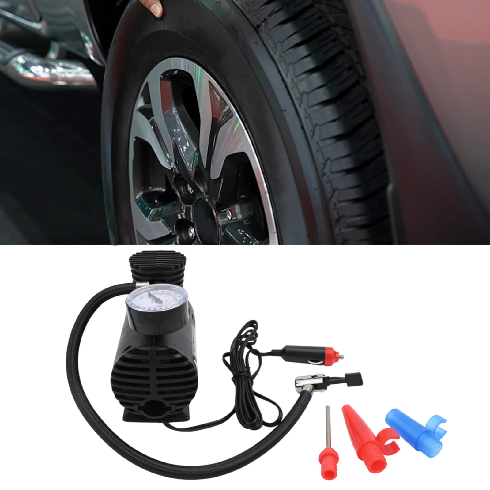 12V Car Electric Air Pump 300psi Air Compressor Tire For Inflator For Vehicles Equipped With A Variety Of Inflatable Nozzles