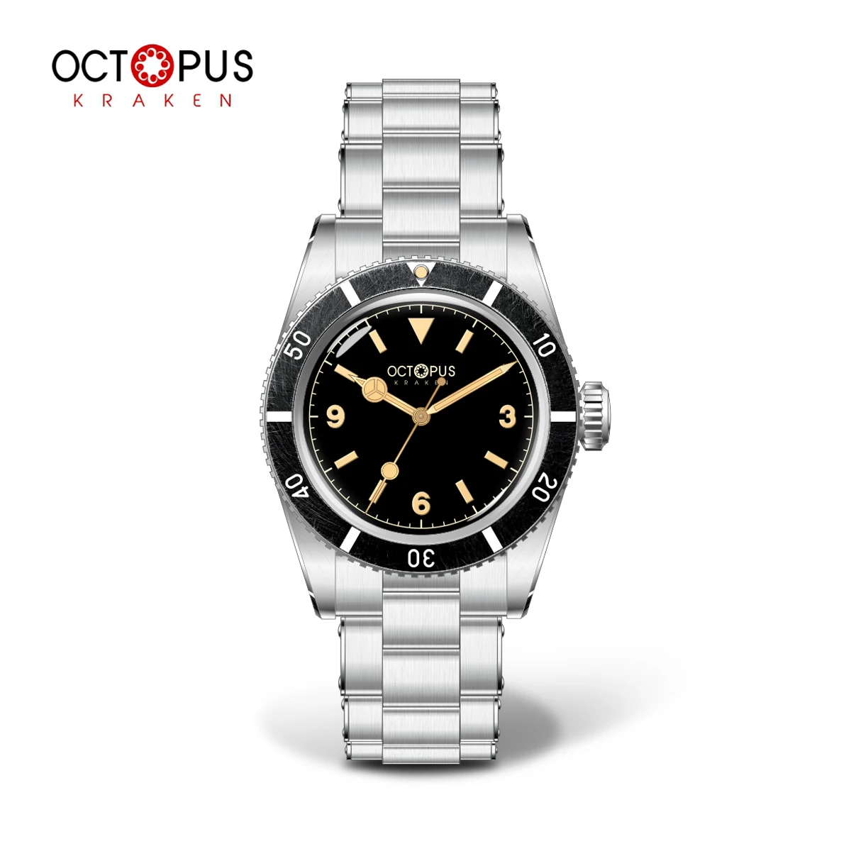 Octopus Kraken OCT-0028 Retro Watch 37mm PT5004&SW200 Mechanical Wristwatch Diver 20Bar Waterproof Aluminium Bezel reloj hombre