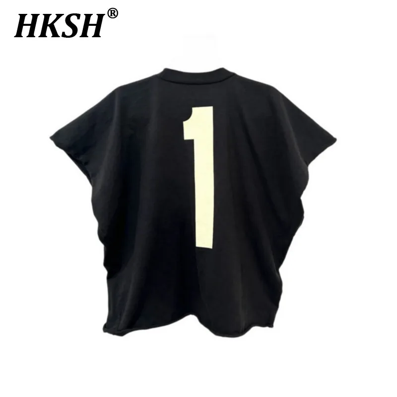 HKSH Sping Summer Men's Tide Vintage Print Short Sleeves Large Loose T-shirt Fashion Chic Cotton Tees Streetwear Niche HK1105