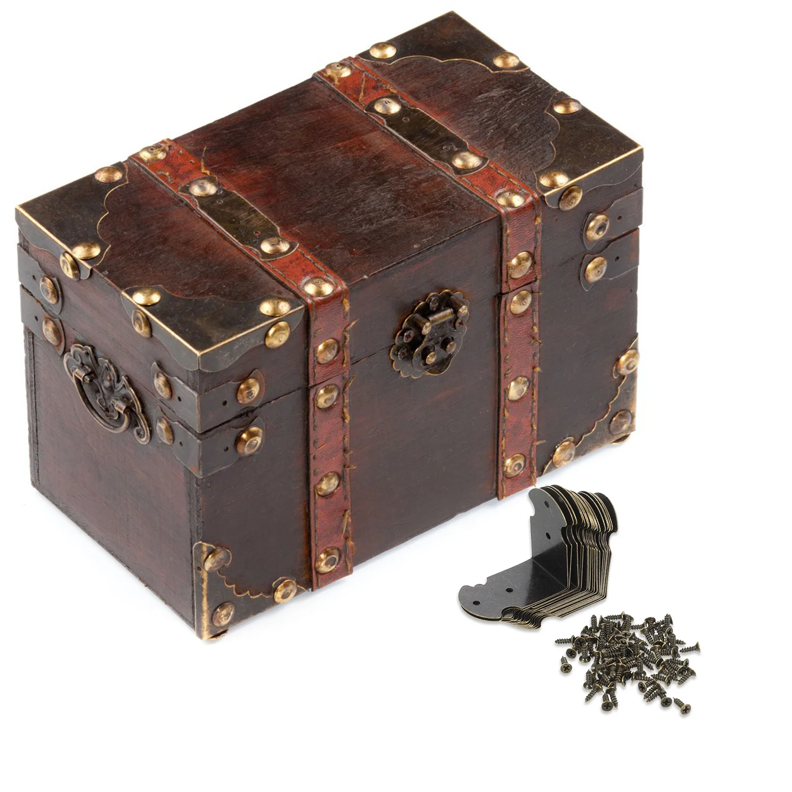 

20 Pcs Metal Corner Brackets Copper Right Angle Braces Decorative Wooden Gift Box Protection Hardware