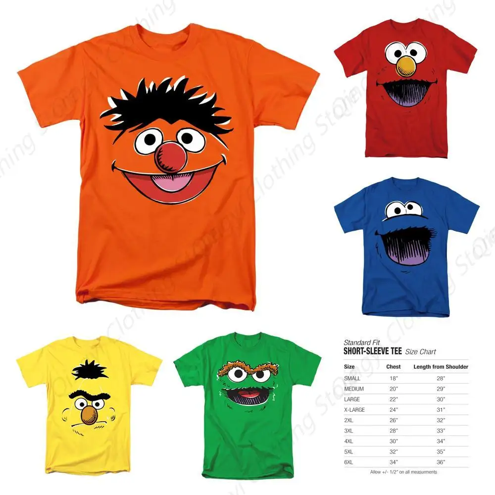 Sesame Street Big Bird Retro Sketch Face Unisex Adult T Shirt, Yellow, Small