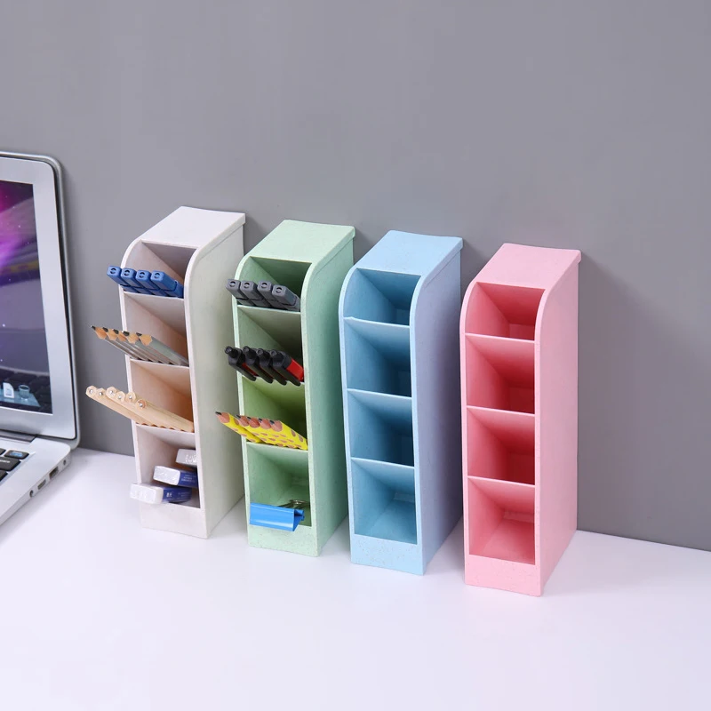 Office Study Cosmetic Sundries Organizer Slant Insert Matte Storage Pen Holder