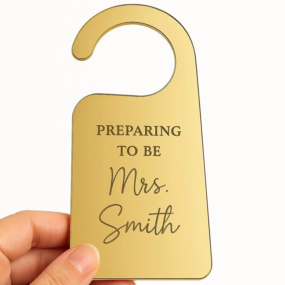 Personalized Bridal Door Decoration Preparing to Be Mrs Bride Getting Ready Sign Door Hanger Wedding Sign Wedding Morning Gift - view 6