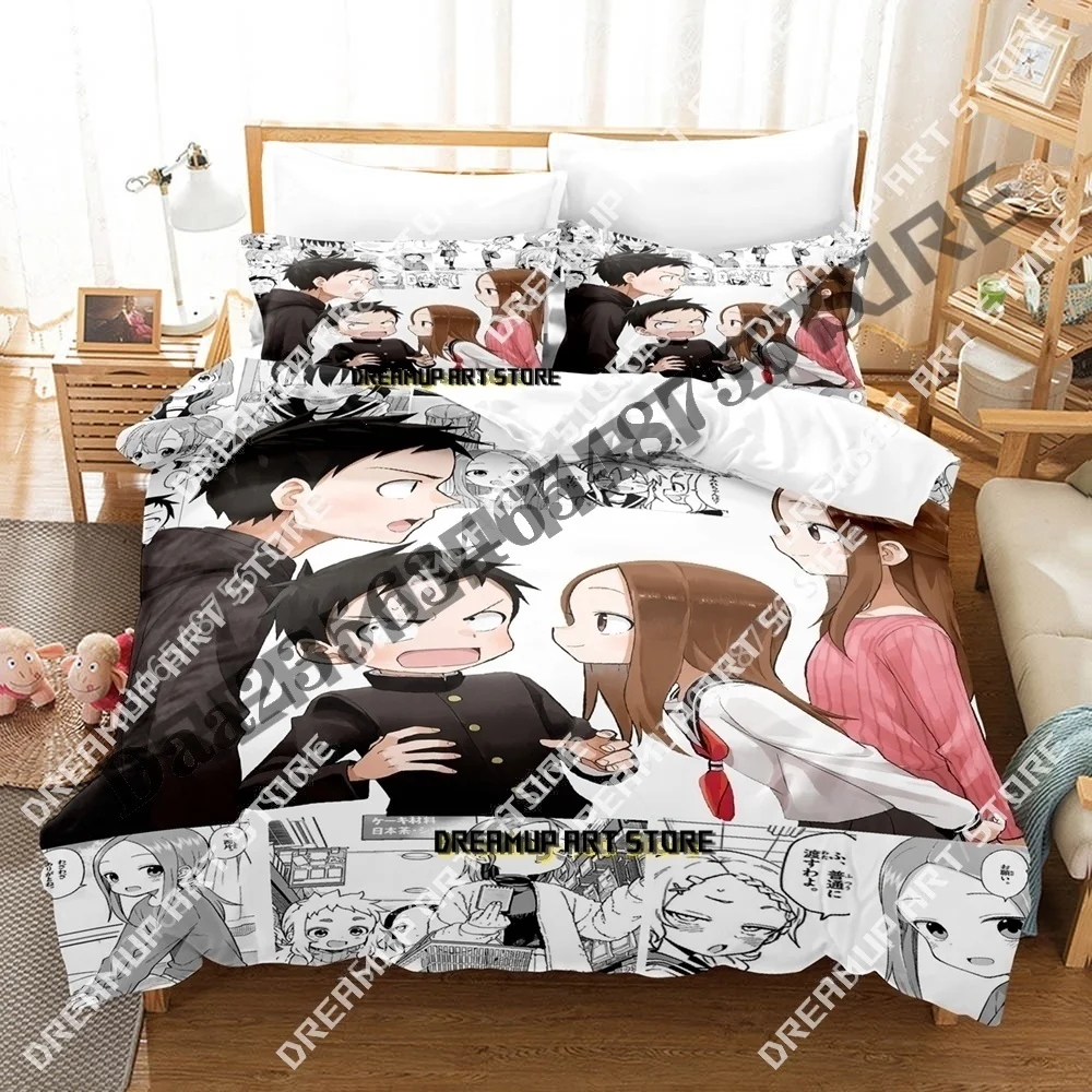 

3D Print Teasing Master Takagi-san Bedding Set Single Twin Full Queen King Size Bed Set Adult Kid Bedroom Duvetcover Sets