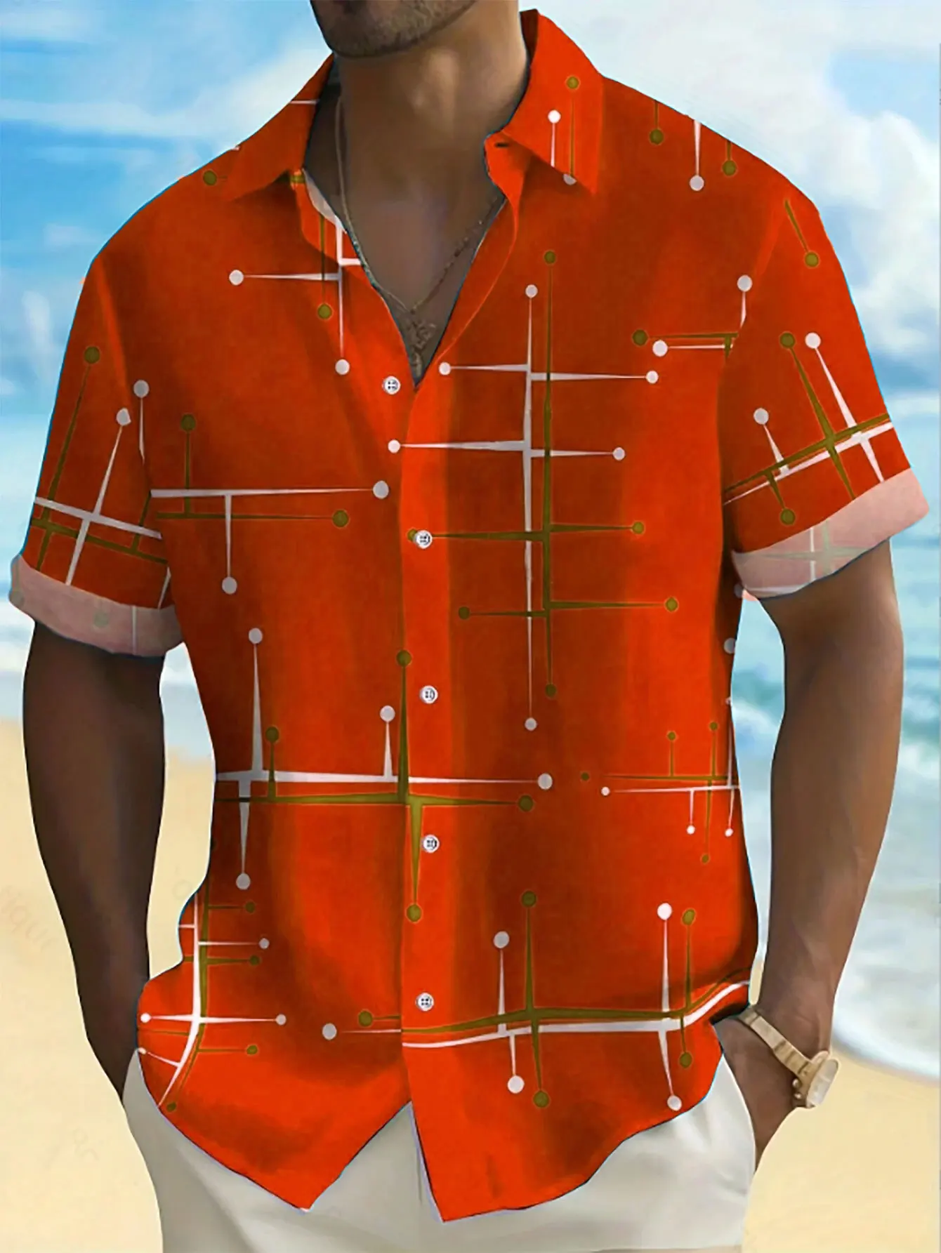 Summer men's new 11-color 3D high-definition pattern short-sleeved shirt Hawaiian holiday leisure large size XS-6XL