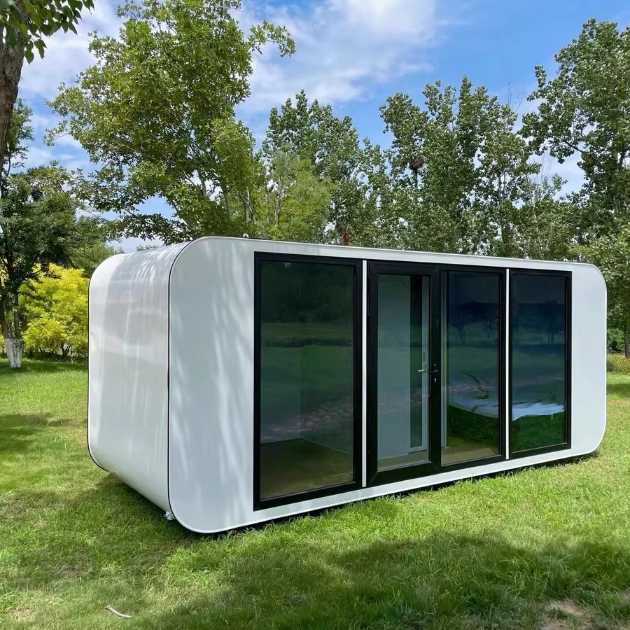 for Customized Prefabricated Mobile Eco Apple Luxury 2 Bedroom Commercial Space Capsule House With Kitchen