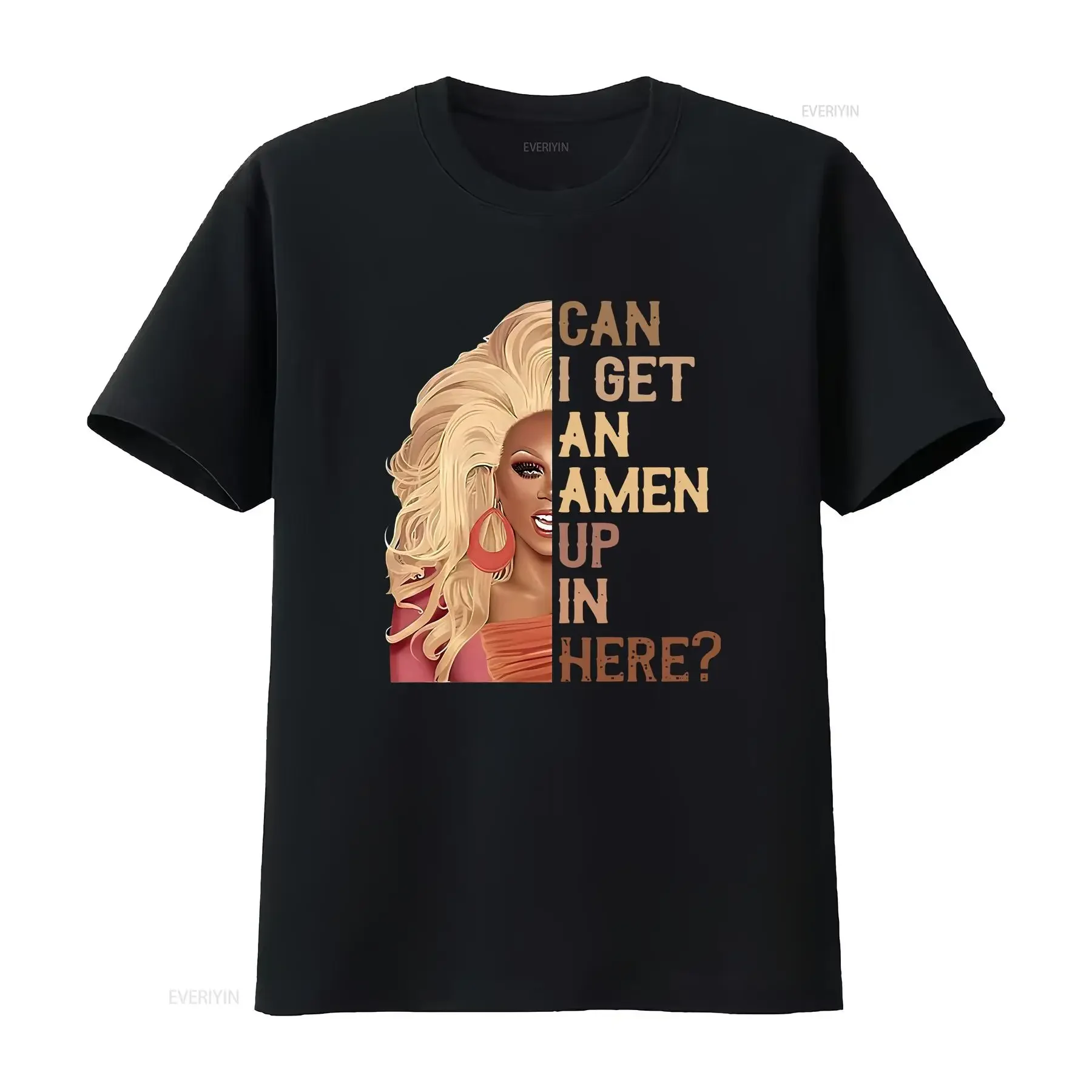 

Can I Get An Amen T Shirt Drag Ru Funny Paul vintage Washed Comfortable Stretched Stylish graphic Top For Everyday Wear