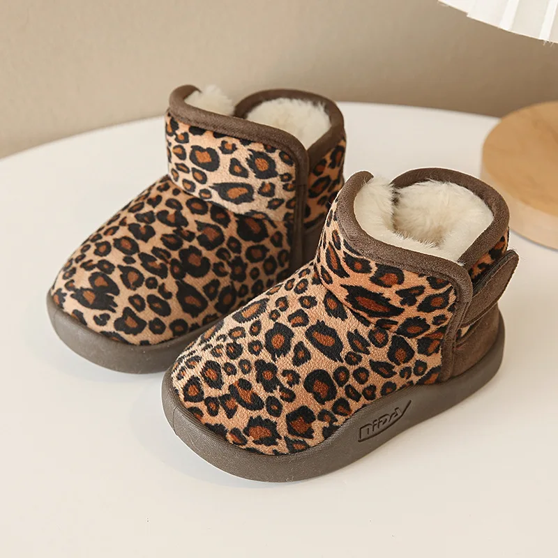 

Zapatos De Mujer 2025 Winter New Kids Snow Boots Thick Bottom Anti Slip Boys' Ankle Boots Retro Versatile Girls' Cotton Shoes