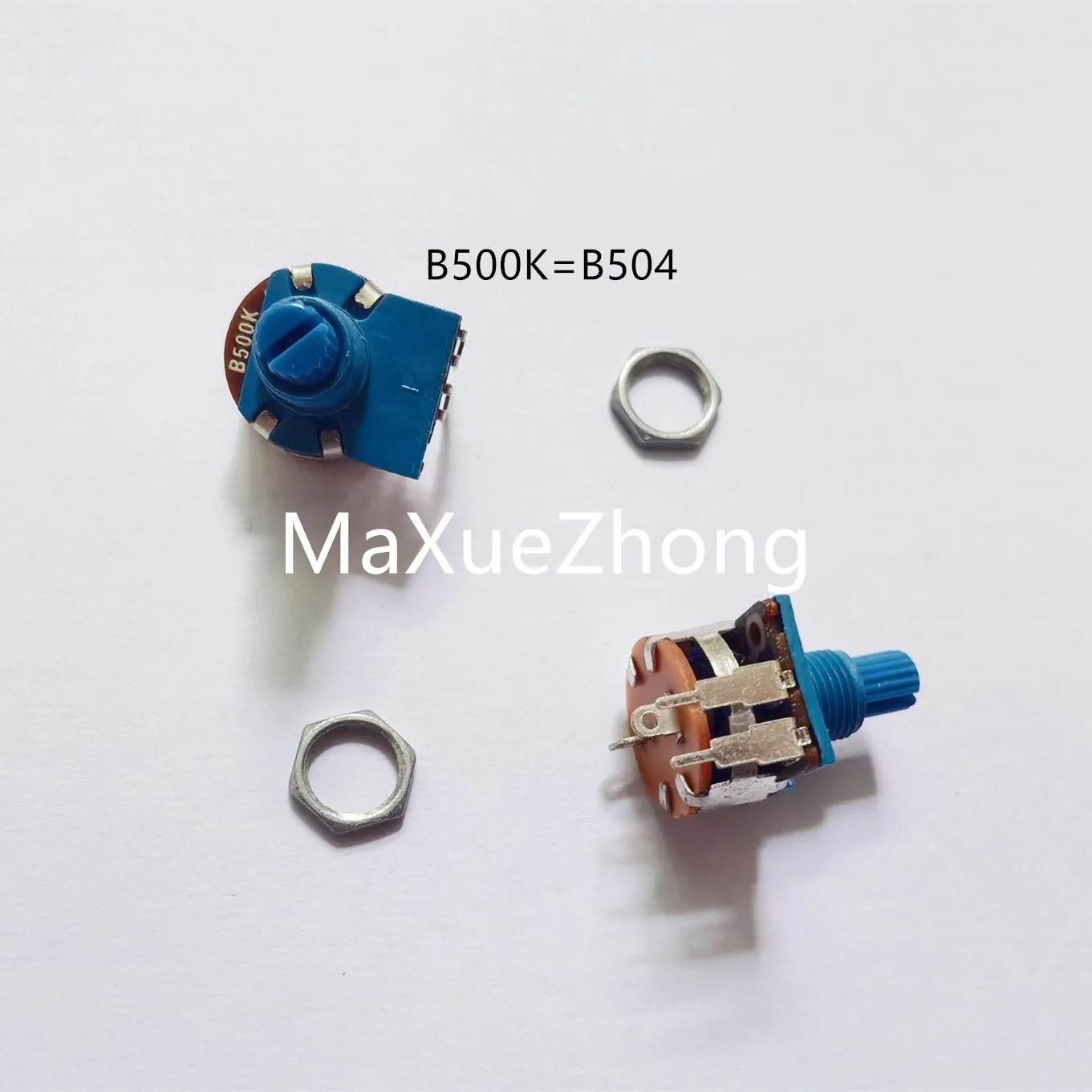 Original new 100% light-regulating potentiometer with switch 2pin bent foot configuration nut gasket B500K handle length 15MM