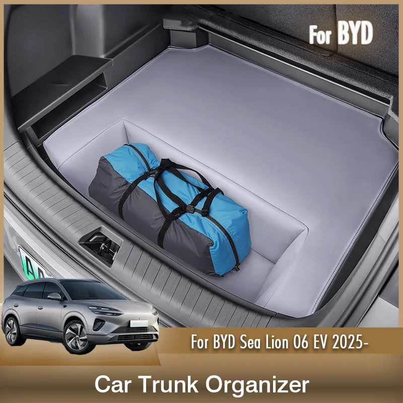 

Для BYD Sealion Sea Lion 06 EV 2025, багажник, подставка для багажника, карман для хранения, органайзер, кожаный защитный коврик для пола, сумка для хранения