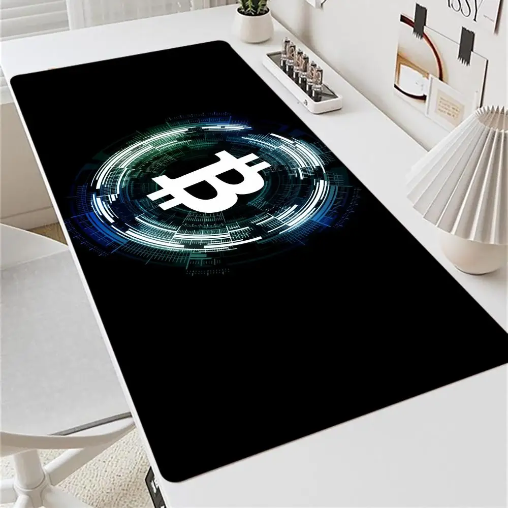 

Bitcoin Design Mouse Pad Large mini PC MousePad XXL Gaming phone carpet keyboard Rubber Lock Desk Mat Computer Gamer work office