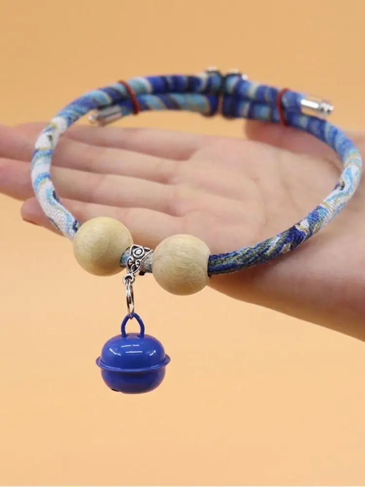 Collier réglable pour animaux de compagnie, prévention des graisses, collier pour chien, chat, avec répulsif d'insectes naturel, perle de bois de canhre, collier pour puces et tiques