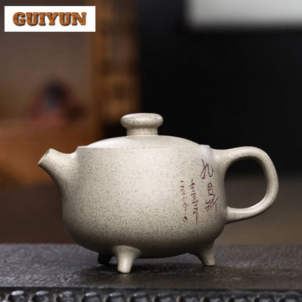 

180ML Chinese Yixing Authentic Pot Handmade Purple Clay Teapot Raw Ore White Section Mud Kettle Tea Ceremony Customized Gifts