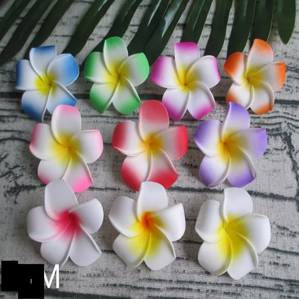 10 teile/los 4/5/6/7/8 cm Plumeria Hawaiian Schaum Frangipani Künstliche Blume Kopfschmuck Blumen hochzeit Party Dekoration – Detail 2