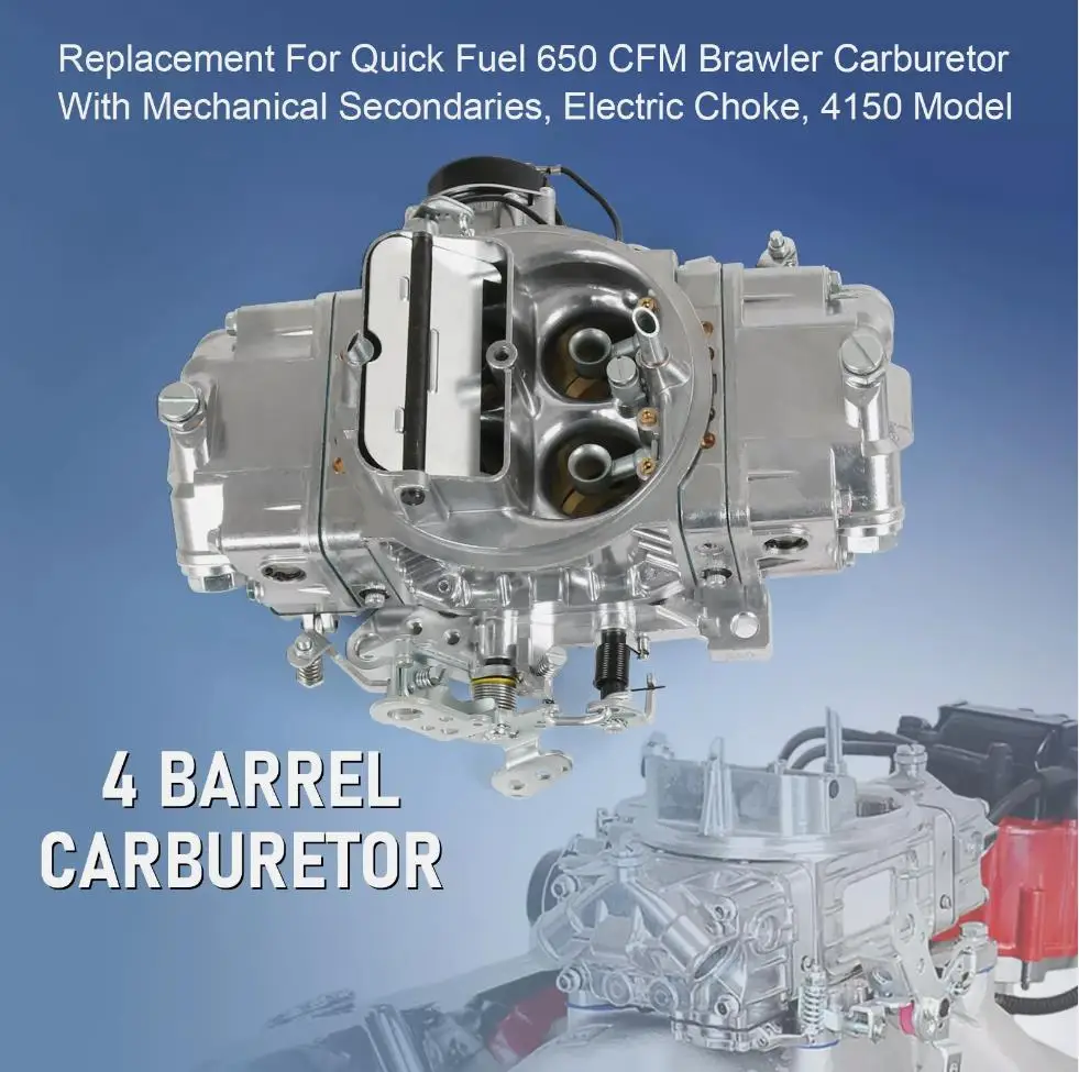 

Quality New 4 Barrel 650 CFM Brawler Double-Pumper Carburetor Electric Choke BR-67255 Car Accessories