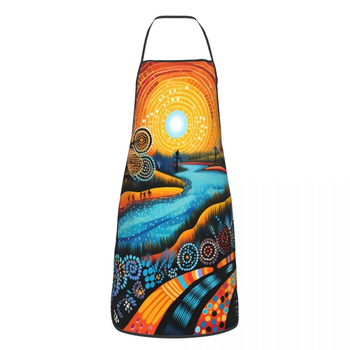 Custom Unisex Australian Aboriginal Dot Art Kitchen Chef Cooking Baking Apron Men Women Tablier Cuisine for Gardening