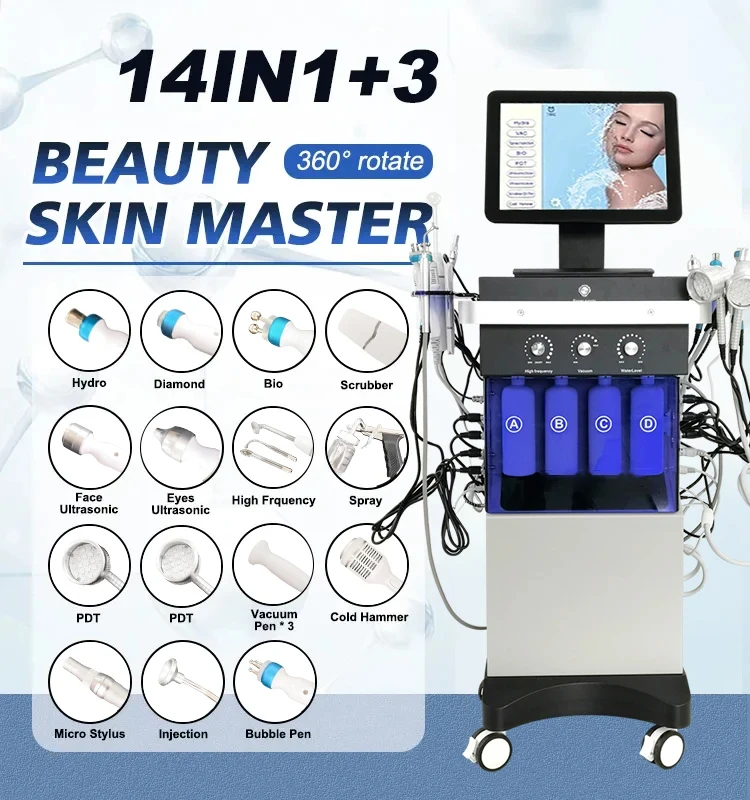 

2023 Newest 14 in 1 Hydra Microdermabrasion Facial Machine Hydrofacials Aqua Peel Hidrafacial 6/7/9/10 in 1 Hydro Facial Machine