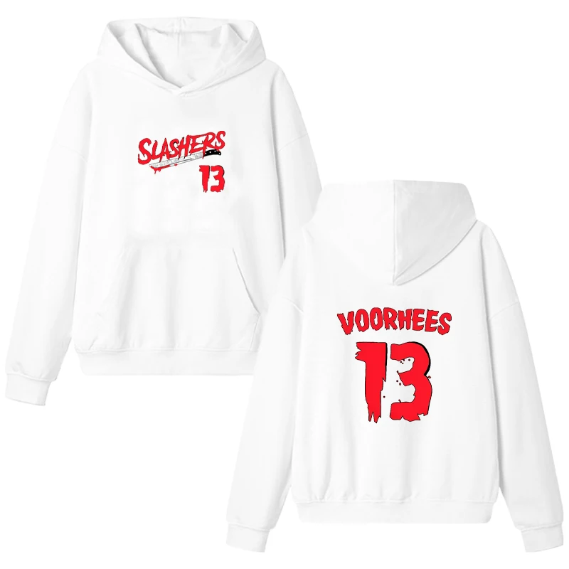 Friday 13th Double Sided Printed Hoodies Men women Long Sleeve Sweatshirt Fashion Fleece Pullover vintage streetwear tops Unisex