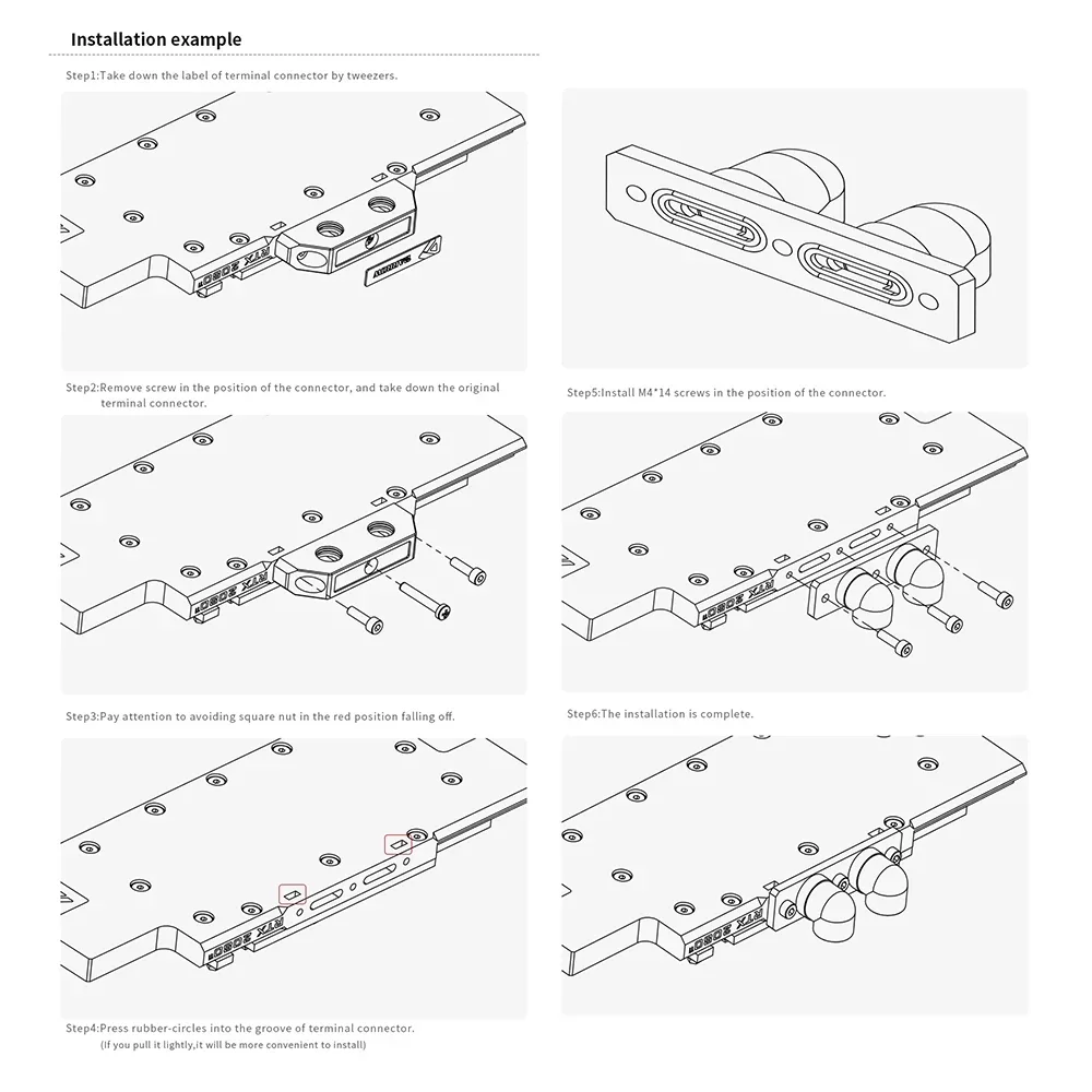 Barrow GPU Water Blocks Upgrading Fittings 360° Rotary Terminal Connector G1/4 Thread PC Liquid Cooling Building MOD BSQT360-01