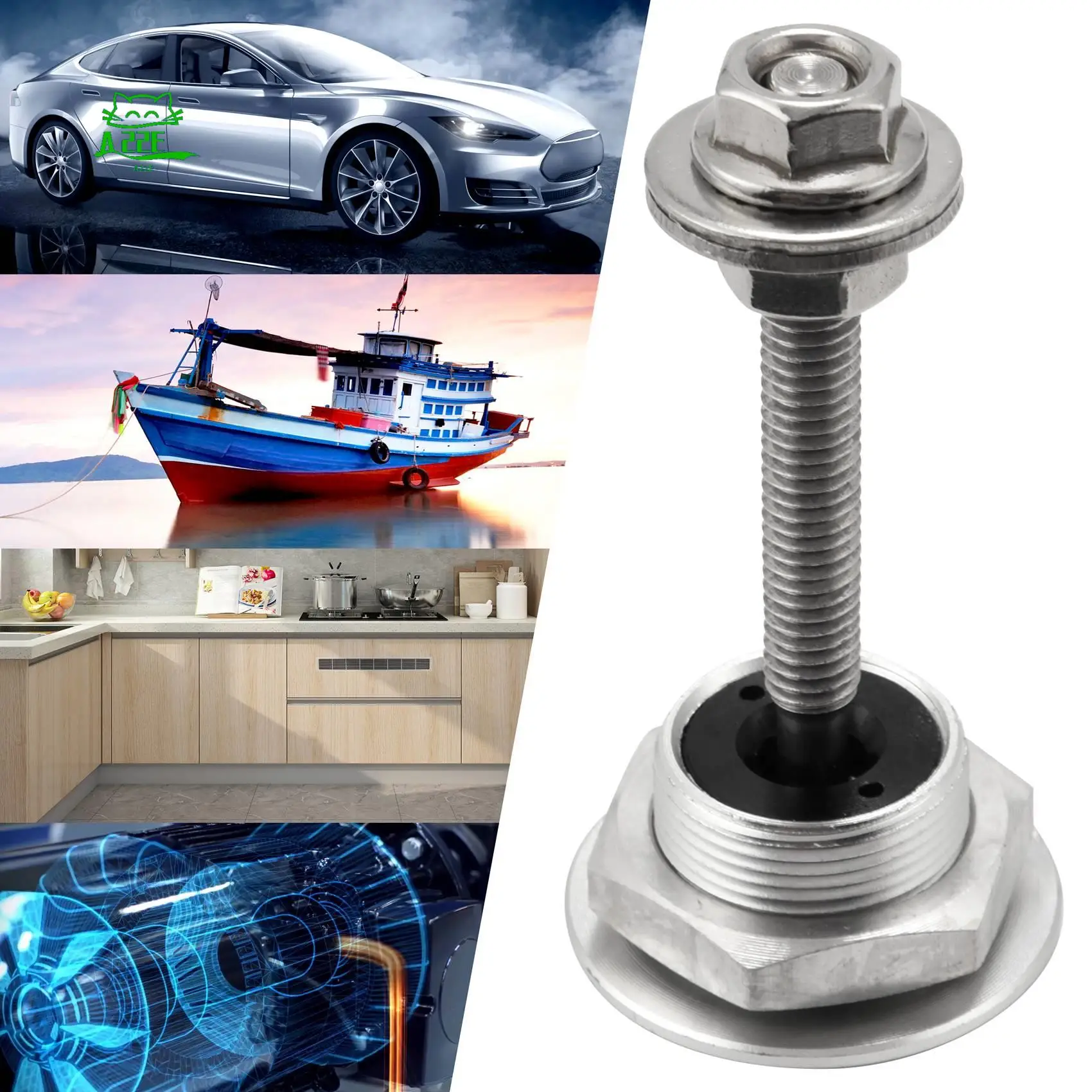 

A22E-4X Quick Release Push Hood Latch Button Car Pin Bonnet Lock Bumper Clip Latches