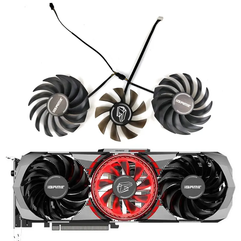 NEW 90MM 75MM PVA080E12R 4PIN RTX3080 RTX3070 RTX3090 GPU Fan For Colorful iGame RTX 3060 3070 3080 Ti 3090 Radiator Fan