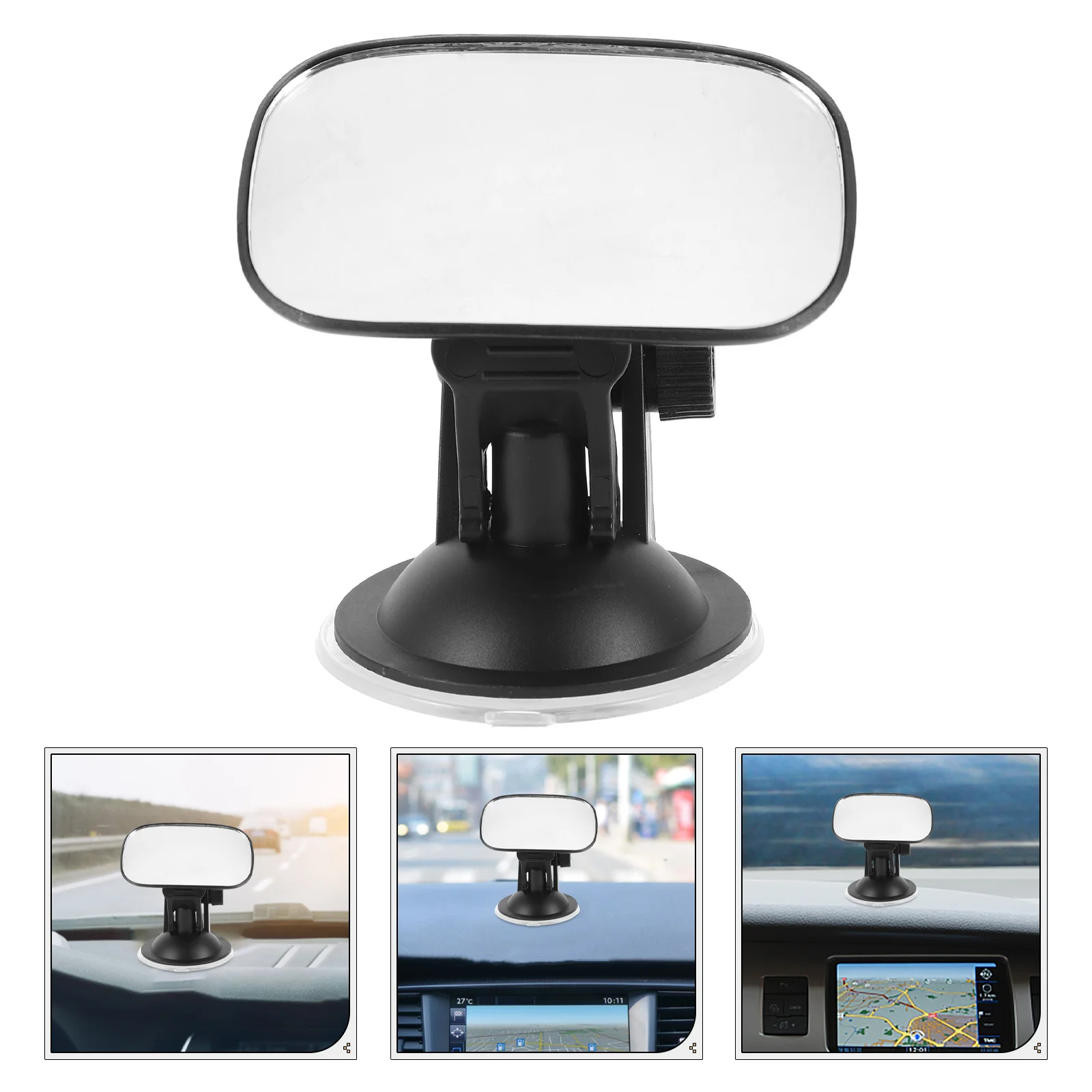 

Safety Car Seat Mirror for Rear Facing Adjustable Suction Cup Infant Observation Rearview Car Interior Mirror Black