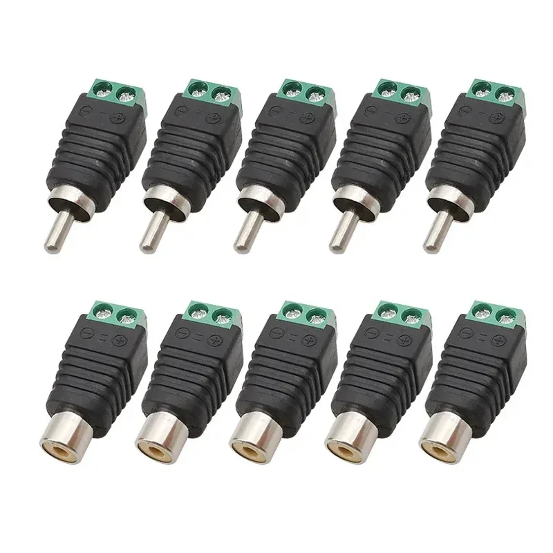 RCA Connector Jack Terminal Adapter Solderless AV Screw Connector for Record Player Audio Video Speaker Wire CCTV Camera