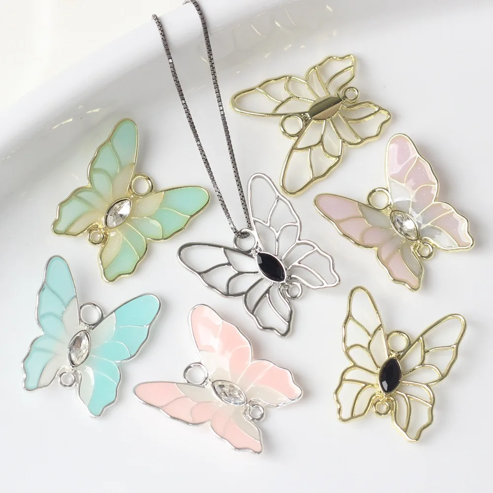 6/10PCS Alloy Butterfly Shape Handmade DIY Findings Bracelets Earring Pendant Charms for Jewelry Making Supplies Accessories NEW