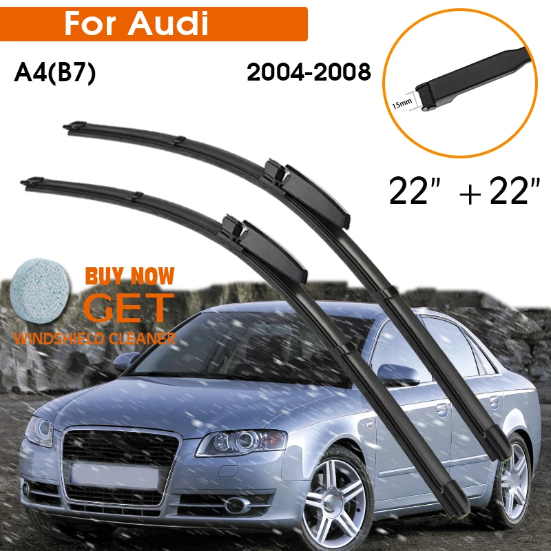 Car Wiper Blade For Audi A4(B7) 2004-2008 Windshield Rubber Silicon Refill Front Window Wiper 22\