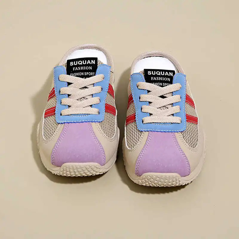 طرف مستدير يزيد من ارتفاع التمهيد بدون كعب أحذية رياضية ملونة منسوجة للنساء أحذية الجري للنساء Bling Sports Tenix