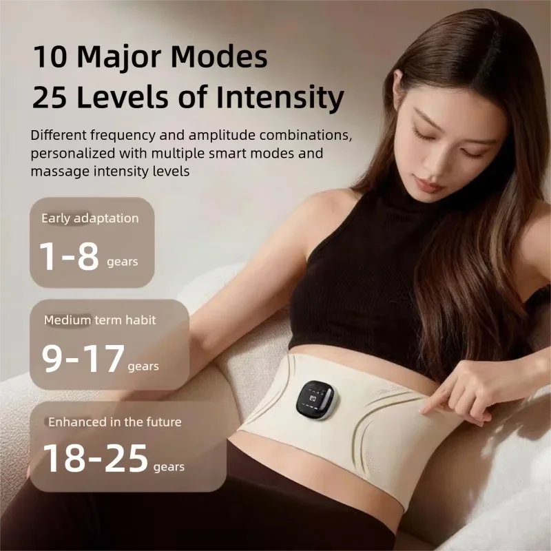 Waist Belt EMS Pulse Massager Full Combustion Waist and Abdomen Micro Current Hot Compress Fitness Exercise Sweating Relaxation