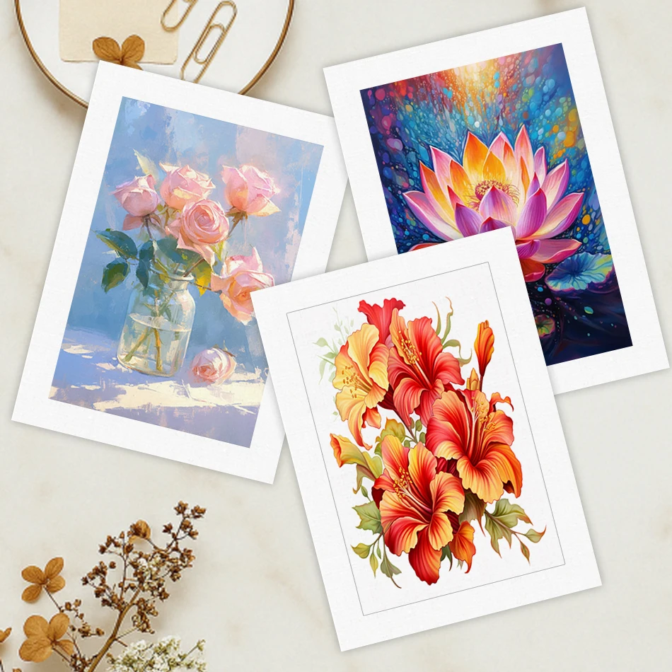 

2026 Simple Painting By Numbers For Beginner 20X30cm Flowers Watercolor Handmade Acrylic Crafts Decorative Gift Color Markers