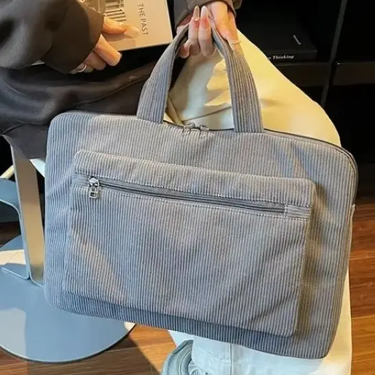 women-s-premium-minimalist-commuter-casual-handheld-briefcase-laptop-bag-new-style-14-inch-corduroy-laptop-bag