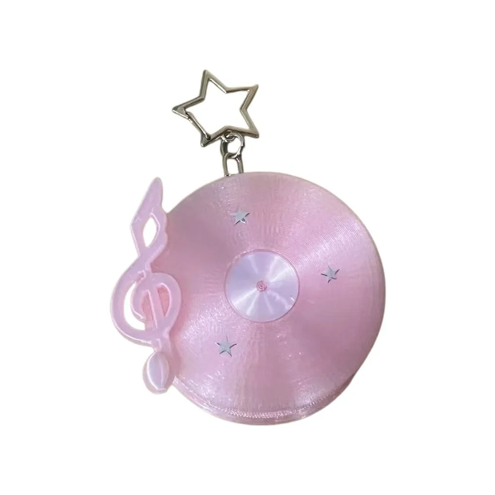 Y2K Vinyl Record Keychain Star Cord Management Disc Shape Earphone Cable Winder Korean Japan Style Anti Winding