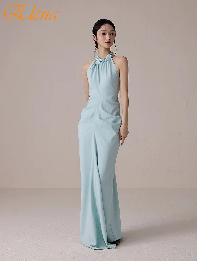 Customized Straight Halter Sleeveless Elegant Formal Evening Dress Modern Classic Party Dress Fashion Delicate Prom Dress