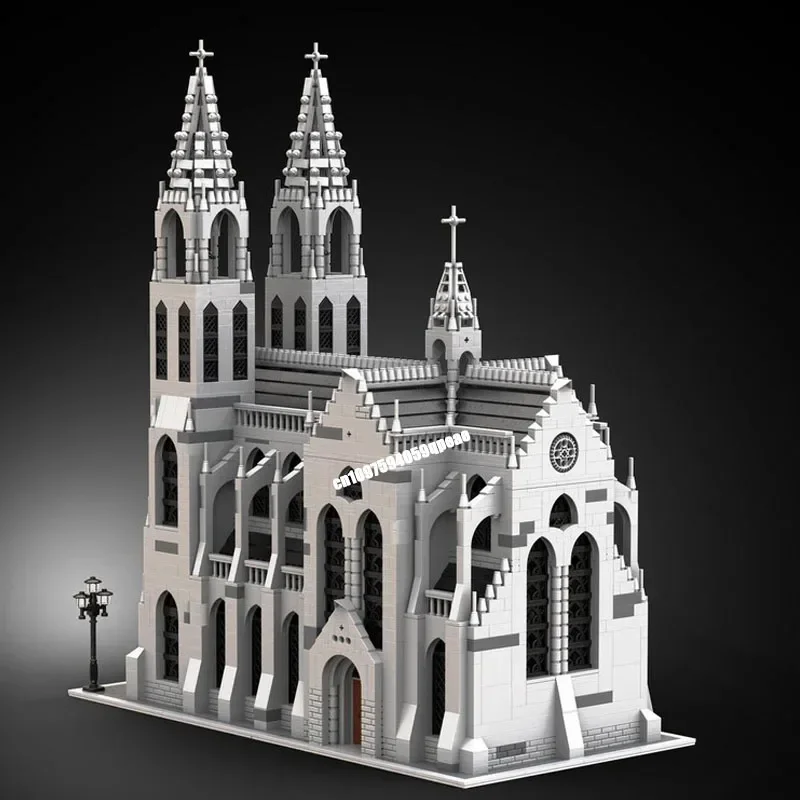 새로운 3997Pcs 유럽 중세 스트리트 뷰 Moc 고딕 대성당 모델 사용자 정의 퍼즐 Diy 크리 에이 티브 아이디어 어린이 장난감 생일 선물