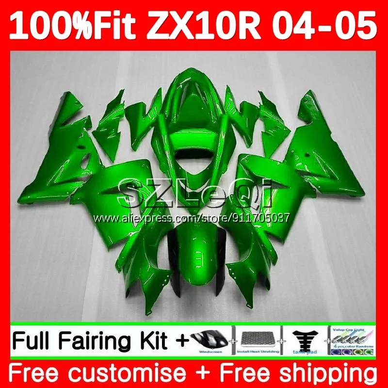 Body + Decal For KAWASAKI NINJA ZX 1000 CC 10 R ZX1000 10R 108No.71 ZX10R Metallic hot 04 05 ZX-10R 2004 2005 Injection Fairing