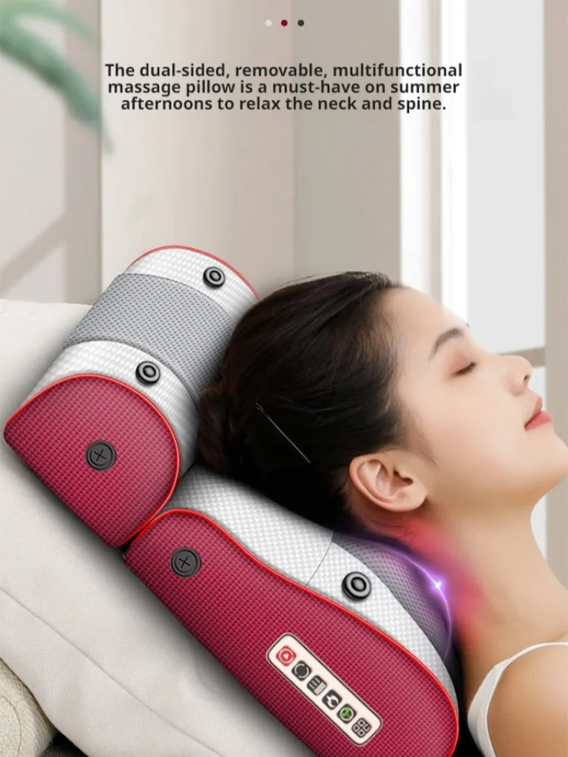 Household multifunction electric massage instrument lumbar massage moxibustion hot massage pillow