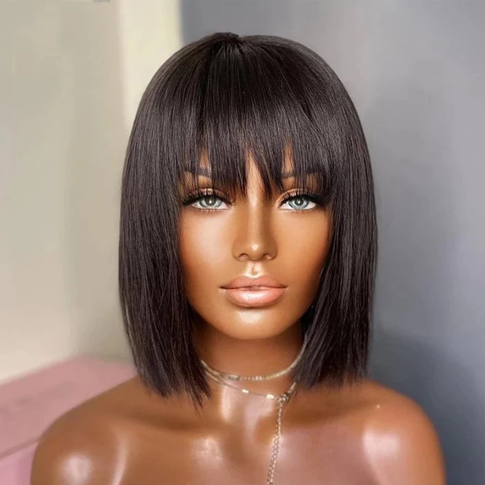 Brazilian Human Hair Wig Sale Remy Straight Full Machine Made Bob Short Wigs for Women Human Hair 8-16 Inches Black Women Wigs