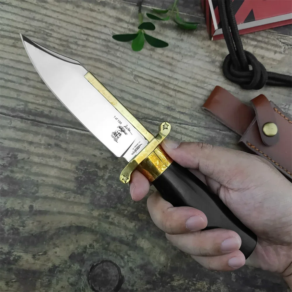 Tactical Hunting Knife D2 Steel Blade Ebony Handles Self Defense Survival knives Combat Knife Field Outdoor Knives