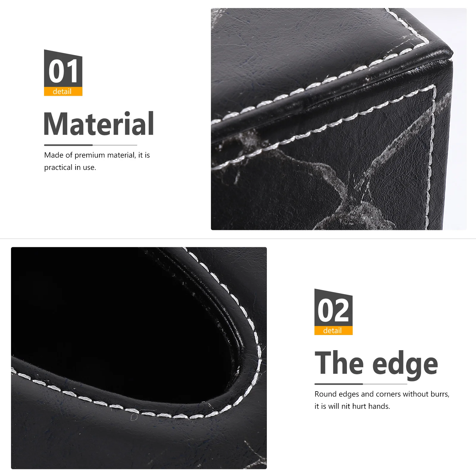 

Marble Pattern Box Storage Case Smooth Draw Tissue Holder For Home Office Chic European Style Paper Container Household