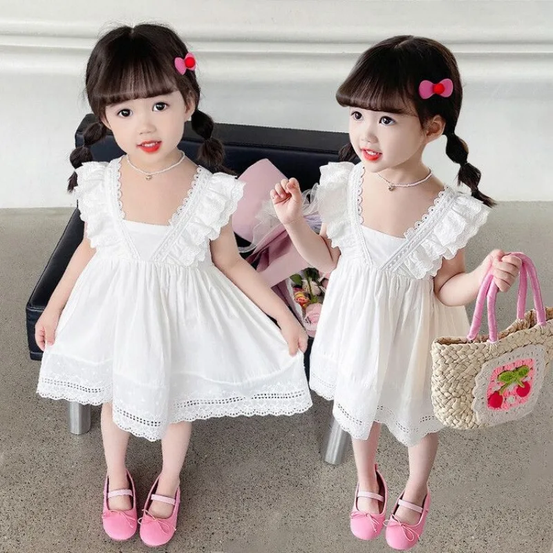 2026 Summer New Dress Super Fairy Thin Girls Sleeveless Suspender Princess Group Western Style Sleeveless Dress