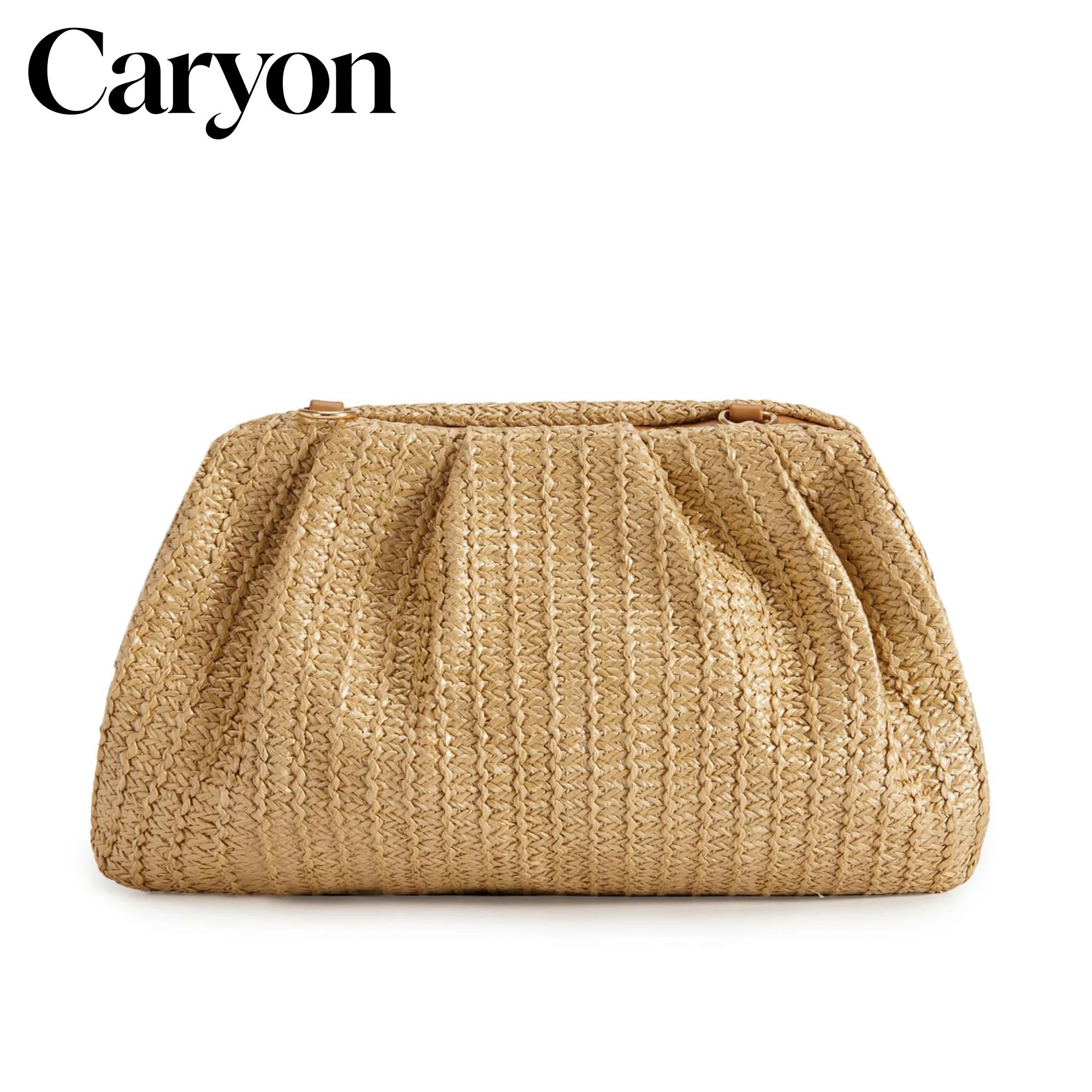 

Summer Beach Clutch Bag Straw Woven Boho Shoulder Crossbody Bags Versatile Dumpling Handbags With Metal Chain For Beach Vacation